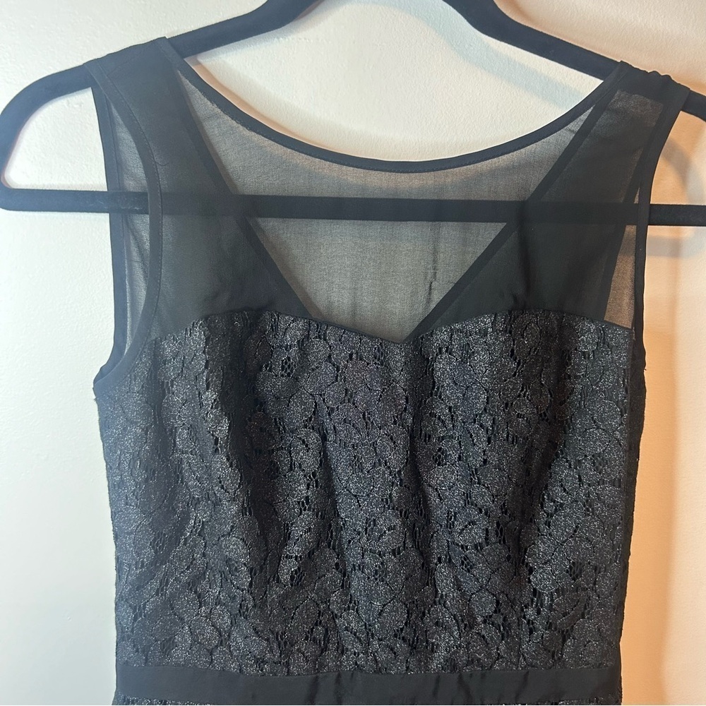 CHIC by JACOB size XS little black dress, 3/4 back zip. Knee length, mesh collar - Picture 10 of 10